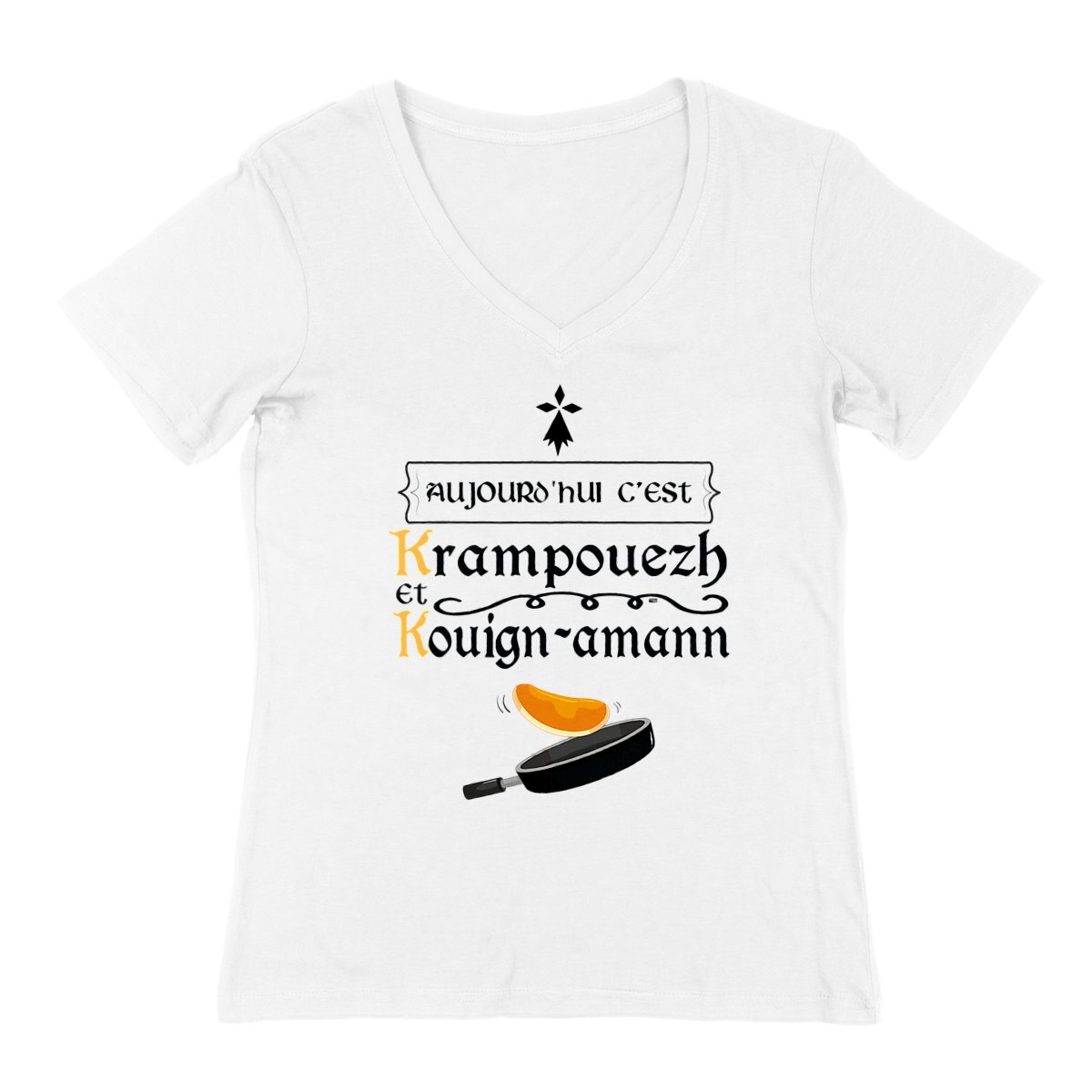 T-shirt pour femme col en V-krampouezh